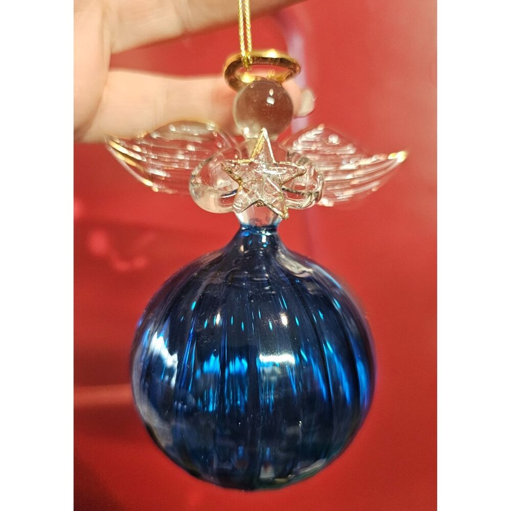 Vintage Garden Ridge Birthstone Hand Blown Glass Angel December